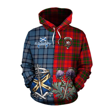 Heron Tartan Cotton Hoodie Happy St. Andrew's Day Half Tartan Style Pullover Hoodie XS - Tartan Vibes Clothing