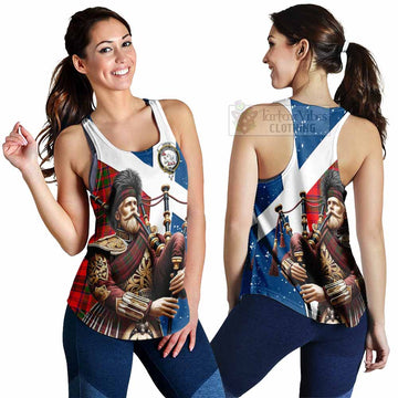 Heron Tartan Women's Racerback Tanks with Family Crest Scottish Bagpiper Vibes 4XL - Tartan Vibes Clothing