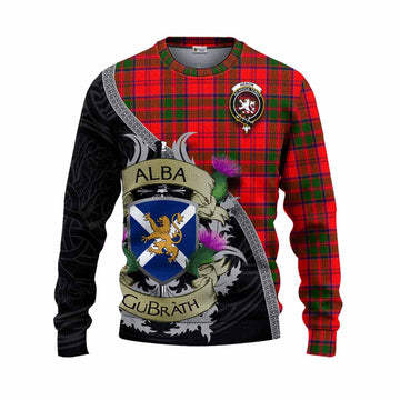 Heron Tartan Family Crest Knitted Sweater Lion Rampant Royal Thistle Shield Celtic Inspired Unisex - Tartan Vibes Clothing
