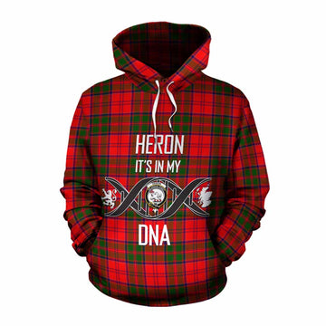 Heron Tartan Cotton Hoodie with Family Crest DNA In Me Style Pullover Hoodie XS - Tartan Vibes Clothing