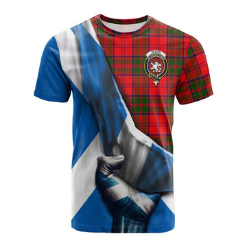 Heron Tartan Cotton T-shirt with Family Crest Scotland Patriotic Style Kid's Shirt - Tartan Vibes Clothing