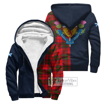 Heron Tartan Sherpa Hoodie Alba with Scottish Lion Royal Arm Half Style Unisex S - Tartan Vibes Clothing