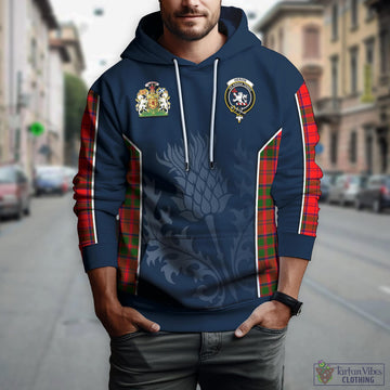 Heron Tartan Hoodie with Family Crest and Scottish Thistle Vibes Sport Style Zip Hoodie - Tartan Vibes Clothing
