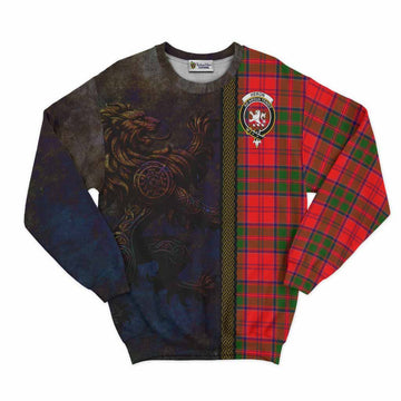 Heron Tartan Family Crest Sweatshirt Alba Gu Brath Be Brave Lion Ancient Style Unisex - Tartan Vibes Clothing