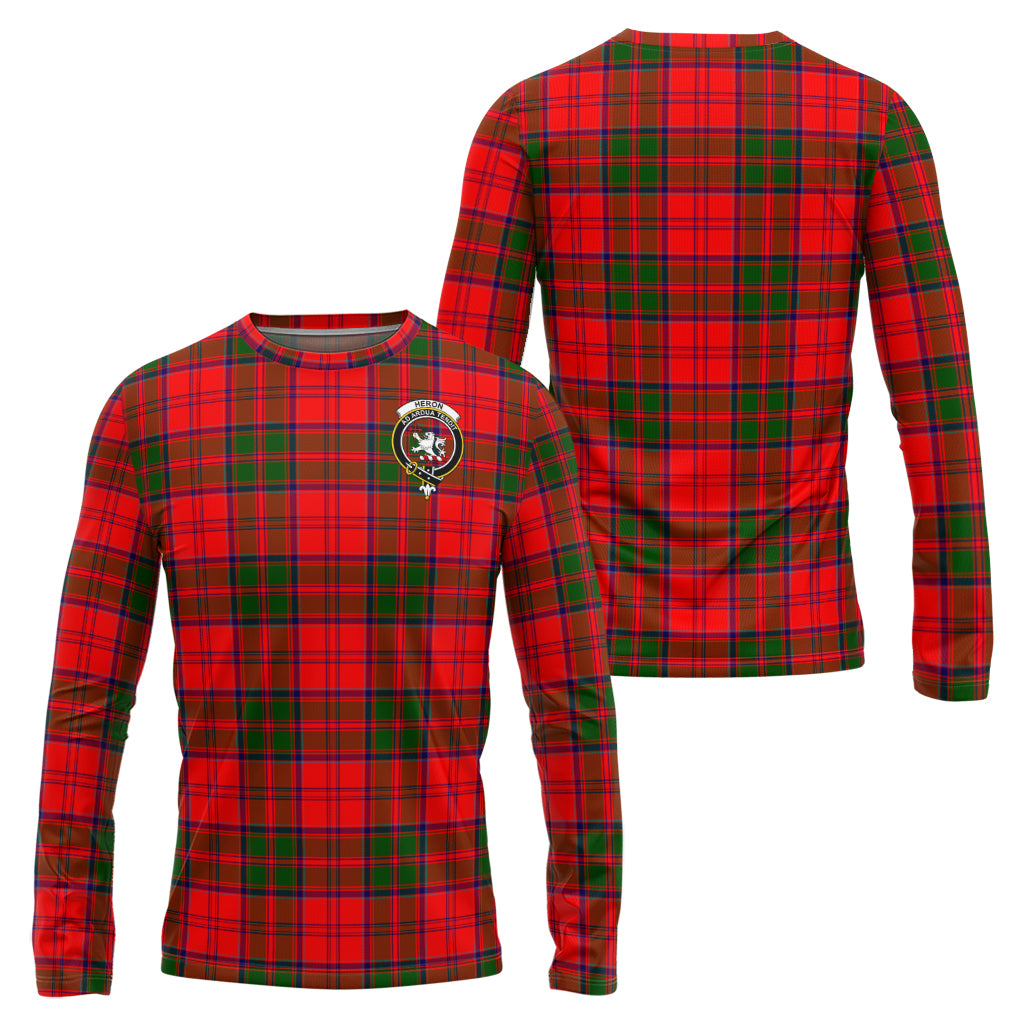 Heron Tartan Long Sleeve T-Shirt with Family Crest Unisex - Tartan Vibes Clothing