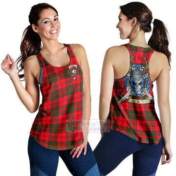 Heron Tartan Women's Racerback Tanks with Family Crest Celtic Skull Style 4XL - Tartan Vibes Clothing