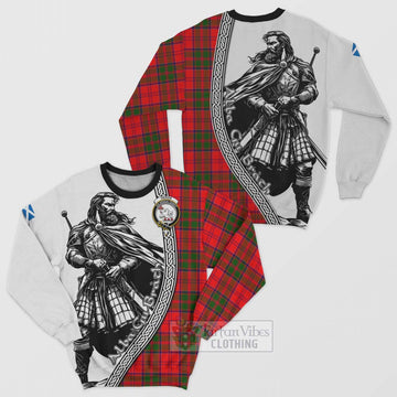 Heron Tartan Clan Crest Sweatshirt with Highlander Warrior Celtic Style Unisex - Tartan Vibes Clothing
