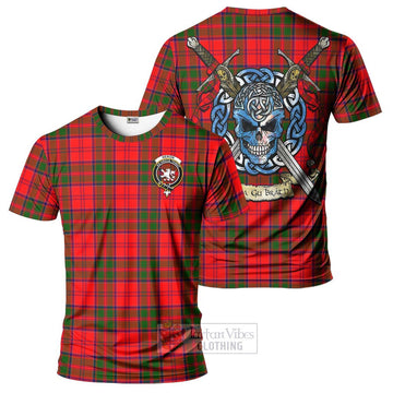 Heron Tartan T-Shirt with Family Crest Celtic Skull Style Kid's Shirt - Tartan Vibes Clothing