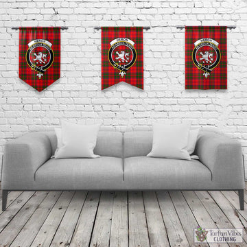 Heron Tartan Gonfalon, Tartan Banner with Family Crest Rectangle - Tartan Vibes Clothing