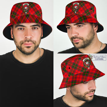 Heron Tartan Bucket Hat with Family Crest Bucket Hat One Size - Tartan Vibes Clothing