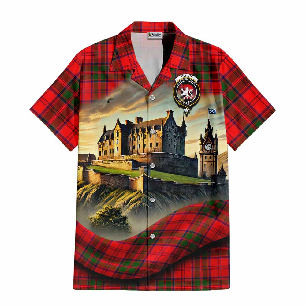 Heron Tartan Family Crest Hawaiian Shirt with Scottish Ancient Castle Style Kid - Tartan Vibes Clothing