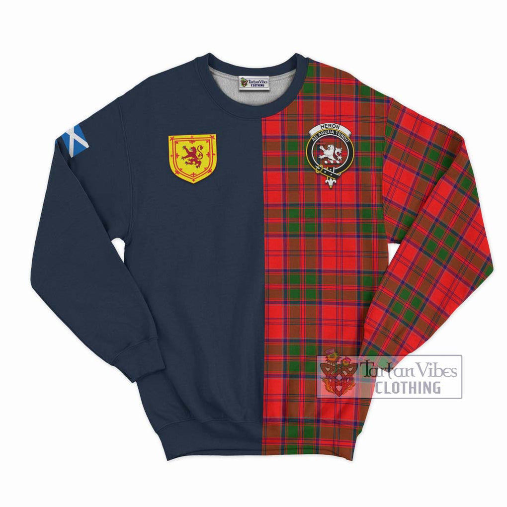 Heron Tartan Sweatshirt Alba with Scottish Lion Royal Arm Half Style Unisex - Tartan Vibes Clothing