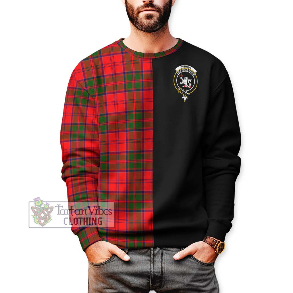 Heron Tartan Sweatshirt with Family Crest and Half Of Me Style Unisex - Tartan Vibes Clothing