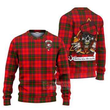 Heron Tartan Ugly Sweater with Family Crest and Bearded Skull Holding Bottles of Whiskey Unisex - Tartan Vibes Clothing