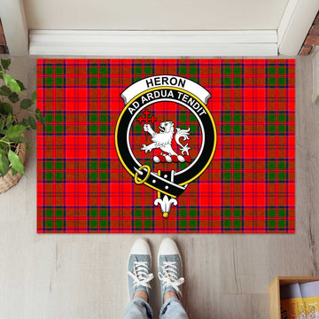 Heron Tartan Rubber Doormat with Family Crest L 60*90cm - Tartan Vibes Clothing