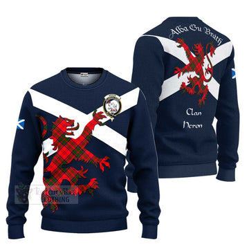 Heron Tartan Lion Rampant Ugly Sweater Proudly Display Your Heritage with Alba Gu Brath and Clan Name Unisex - Tartan Vibes Clothing