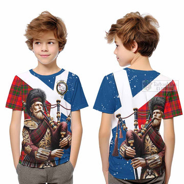 Heron Tartan Kid T-Shirt with Family Crest Scottish Bagpiper Vibes Youth XL Size14 - Tartan Vibes Clothing