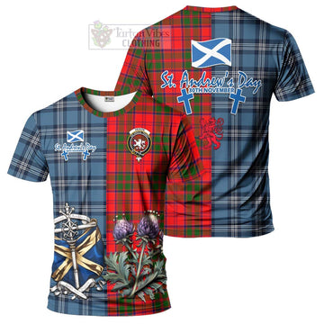 Heron Tartan T-Shirt Happy St. Andrew's Day Half Tartan Style Kid's Shirt - Tartan Vibes Clothing