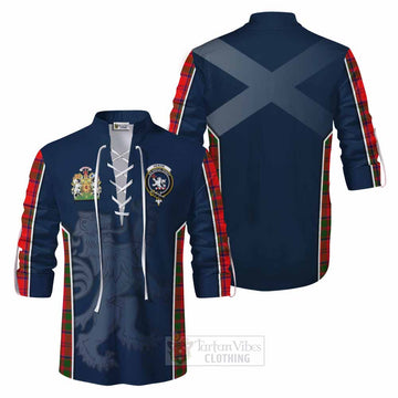 Heron Tartan Ghillie Kilt Shirt with Family Crest and Lion Rampant Vibes Sport Style Men - Tartan Vibes Clothing