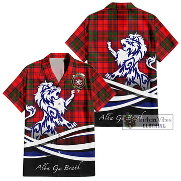 Heron Tartan Hawaiian Shirt with Alba Gu Brath Regal Lion Emblem Kid - Tartan Vibes Clothing