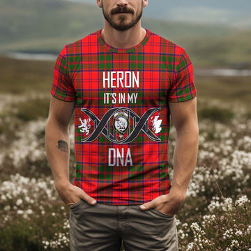 Heron Tartan T-Shirt with Family Crest DNA In Me Style Kid's Shirt - Tartan Vibes Clothing