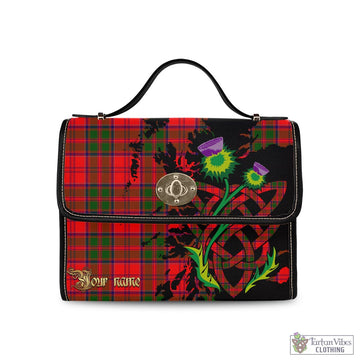 Tartan Vibes Clothing Heron Tartan Waterproof Canvas Bag with Scotland Map and Thistle Celtic Accents