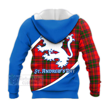 Heron Family Crest Tartan Knitted Hoodie Celebrate Saint Andrew's Day in Style - Tartan Vibes Clothing