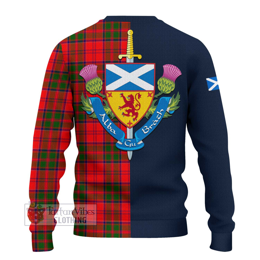 Heron Tartan Ugly Sweater Alba with Scottish Lion Royal Arm Half Style - Tartan Vibes Clothing
