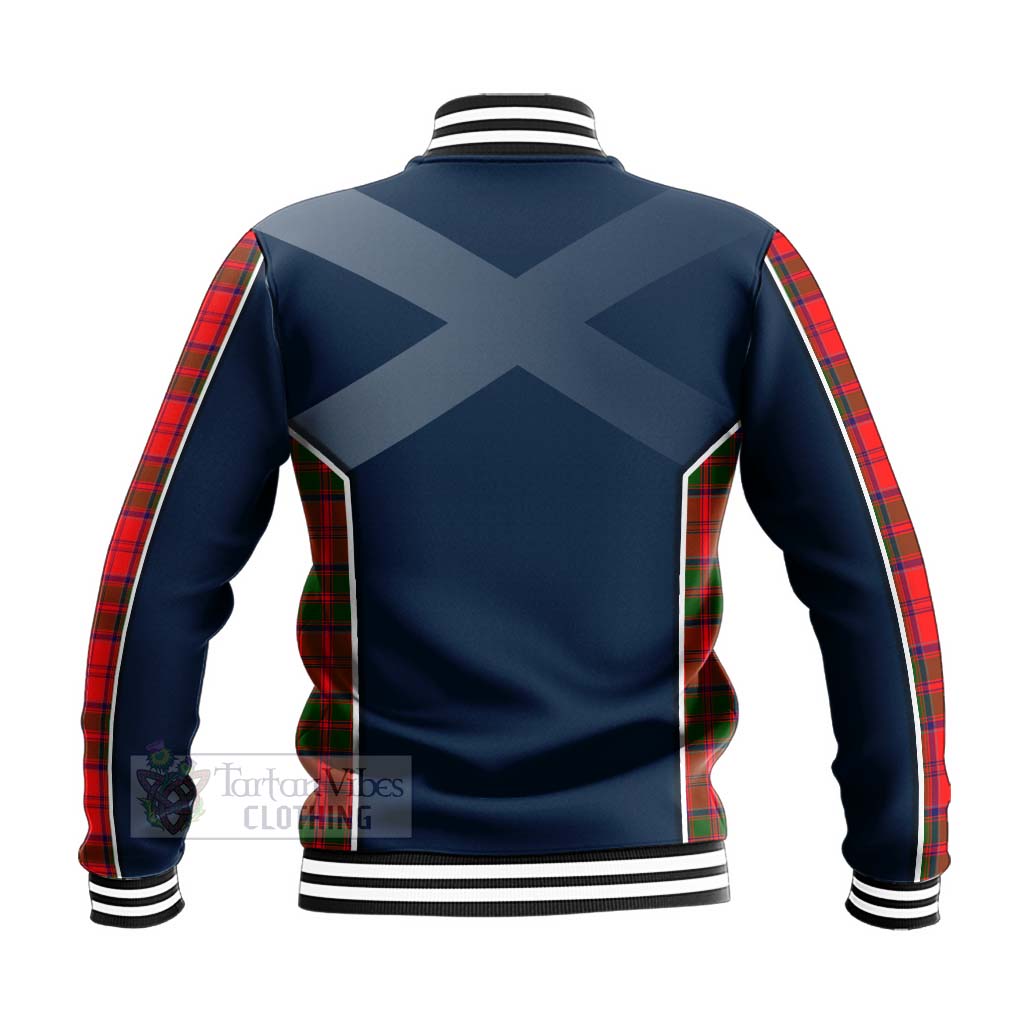 Heron Tartan Baseball Jacket with Family Crest and Scottish Thistle Vibes Sport Style - Tartan Vibes Clothing