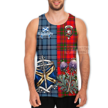 Heron Tartan Men's Tank Top Happy St. Andrew's Day Half Tartan Style - Tartan Vibes Clothing