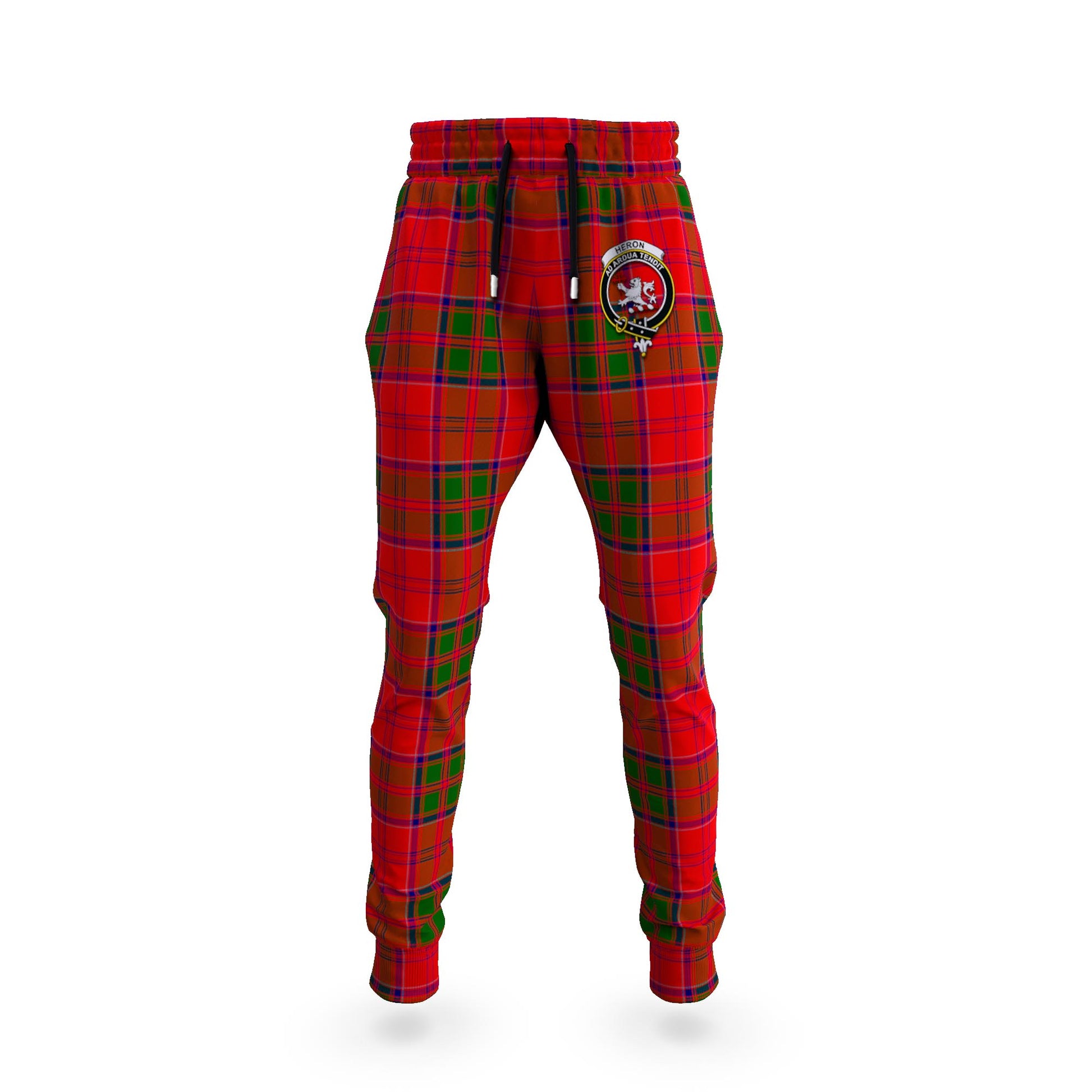Heron Tartan Joggers Pants with Family Crest 5XL - Tartan Vibes Clothing
