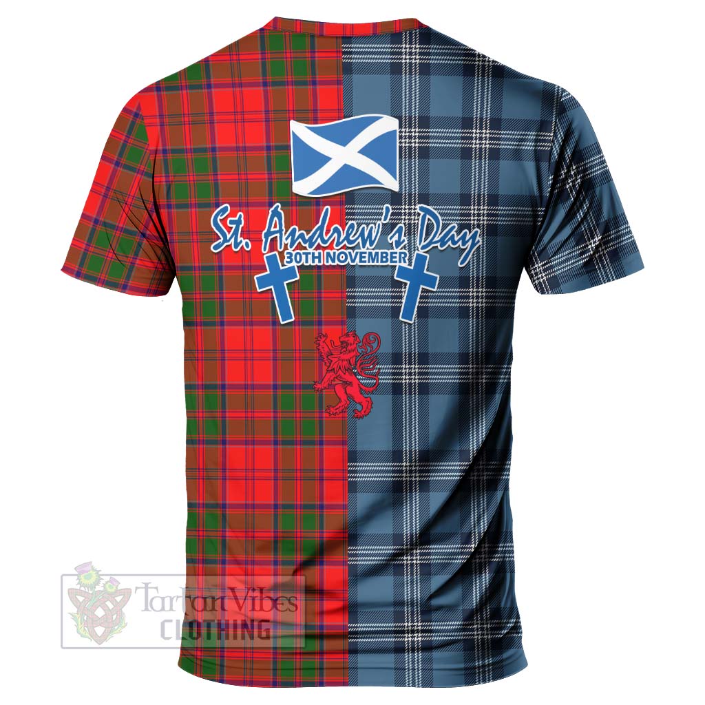 Heron Tartan T-Shirt Happy St. Andrew's Day Half Tartan Style - Tartan Vibes Clothing
