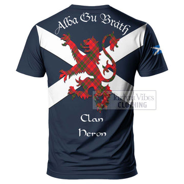 Heron Tartan Lion Rampant T-Shirt Proudly Display Your Heritage with Alba Gu Brath and Clan Name - Tartan Vibes Clothing