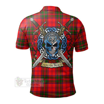 Heron Tartan Polo Shirt with Family Crest Celtic Skull Style - Tartan Vibes Clothing