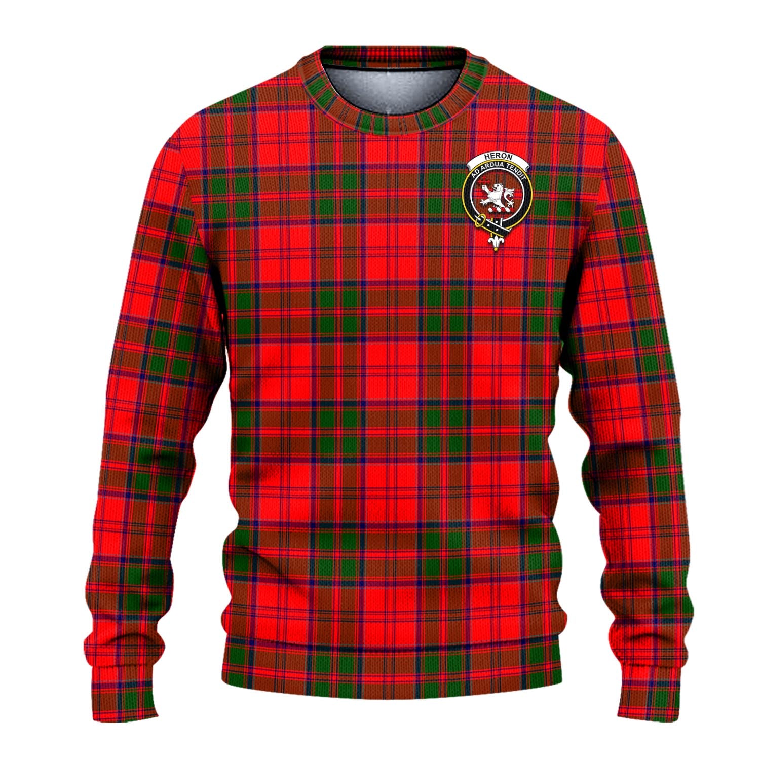 Heron Tartan Ugly Sweater with Family Crest - Tartan Vibes Clothing