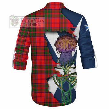 Tartan Vibes Clothing Heron Tartan Family Crest Ghillie Kilt Shirt Scottish Thistle Celtic Inspired