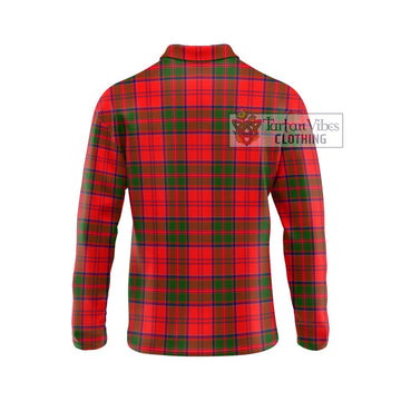 Heron Tartan Long Sleeve Polo Shirt with Family Crest DNA In Me Style - Tartan Vibes Clothing