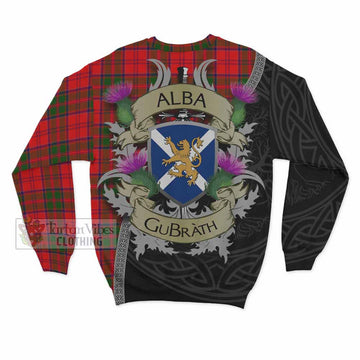 Heron Tartan Family Crest Sweatshirt Lion Rampant Royal Thistle Shield Celtic Inspired - Tartan Vibes Clothing