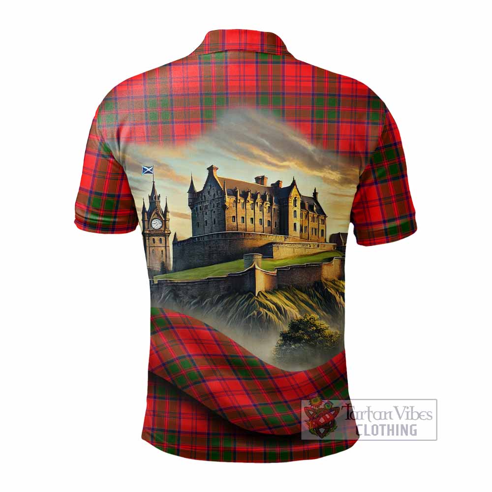 Tartan Vibes Clothing Heron Tartan Family Crest Polo Shirt with Scottish Ancient Castle Stype