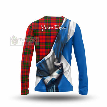Heron Tartan Long Sleeve T-Shirt with Family Crest Scotland Patriotic Style - Tartan Vibes Clothing