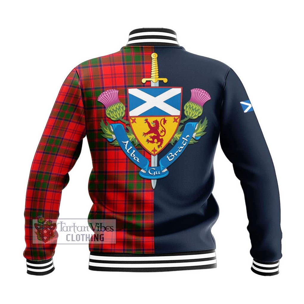 Heron Tartan Baseball Jacket Alba with Scottish Lion Royal Arm Half Style - Tartan Vibes Clothing