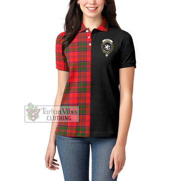 Heron Tartan Women's Polo Shirt with Family Crest and Half Of Me Style - Tartan Vibes Clothing