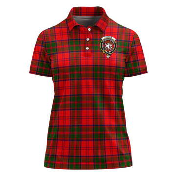 Heron Tartan Polo Shirt with Family Crest For Women - Tartan Vibes Clothing