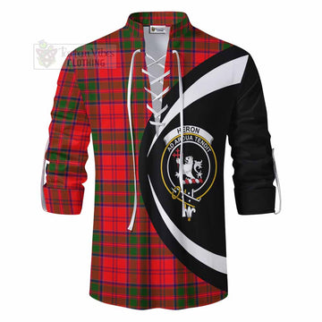 Heron Tartan Ghillie Kilt Shirt with Family Crest Circle Style - Tartan Vibes Clothing