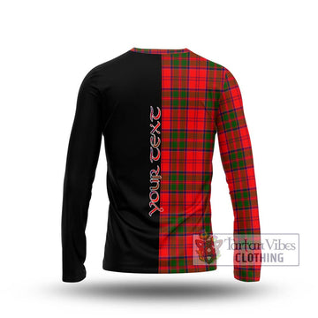 Heron Tartan Long Sleeve T-Shirt with Family Crest and Half Of Me Style - Tartan Vibes Clothing