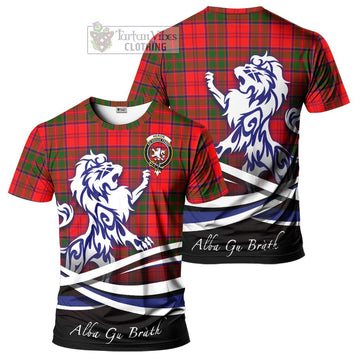 Heron Tartan Cotton T-shirt with Alba Gu Brath Regal Lion Emblem Women's Shirt - Tartan Vibes Clothing