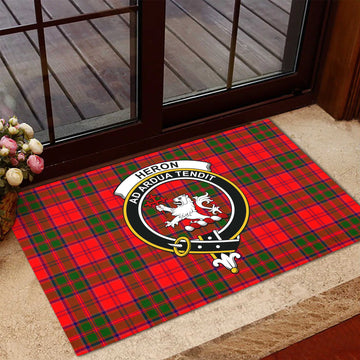 Heron Tartan Rubber Doormat with Family Crest - Tartan Vibes Clothing