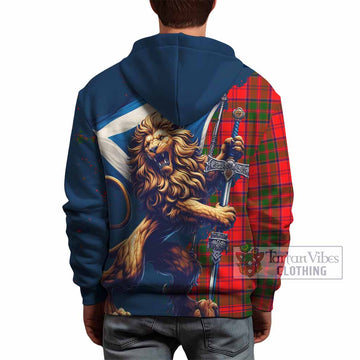 Heron Tartan Family Crest Hoodie with Scottish Majestic Lion - Tartan Vibes Clothing