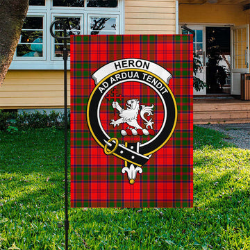 Heron Tartan Garden Flag with Family Crest