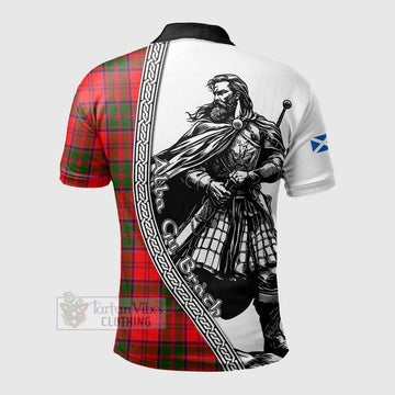 Heron Tartan Clan Crest Polo Shirt with Highlander Warrior Celtic Style - Tartan Vibes Clothing